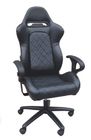 Mult - function Gray + Black Leather Executive Office Chair Lounge With Metal Frame